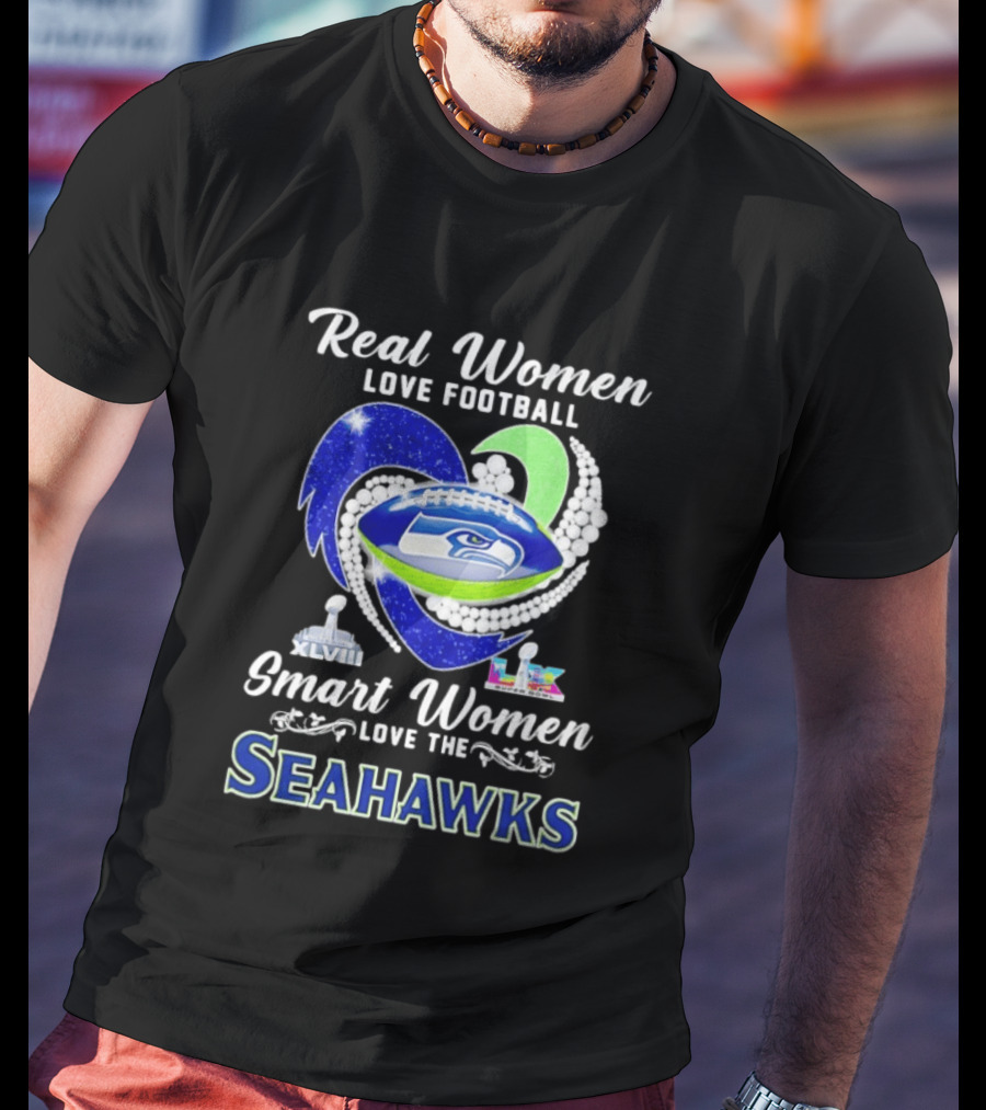 Real Women Love Football Smart Women Love The Seattle Seahawks Super Bowl XLVIII Champions T-Shirt