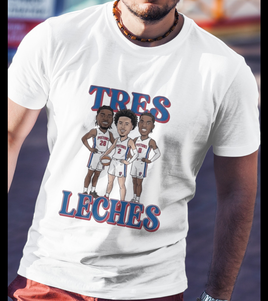 Tres Leches Detroit Pistons Isaiah Stewart Jalen Duren Cade Cunningham Team 28 2 0 T-Shirt