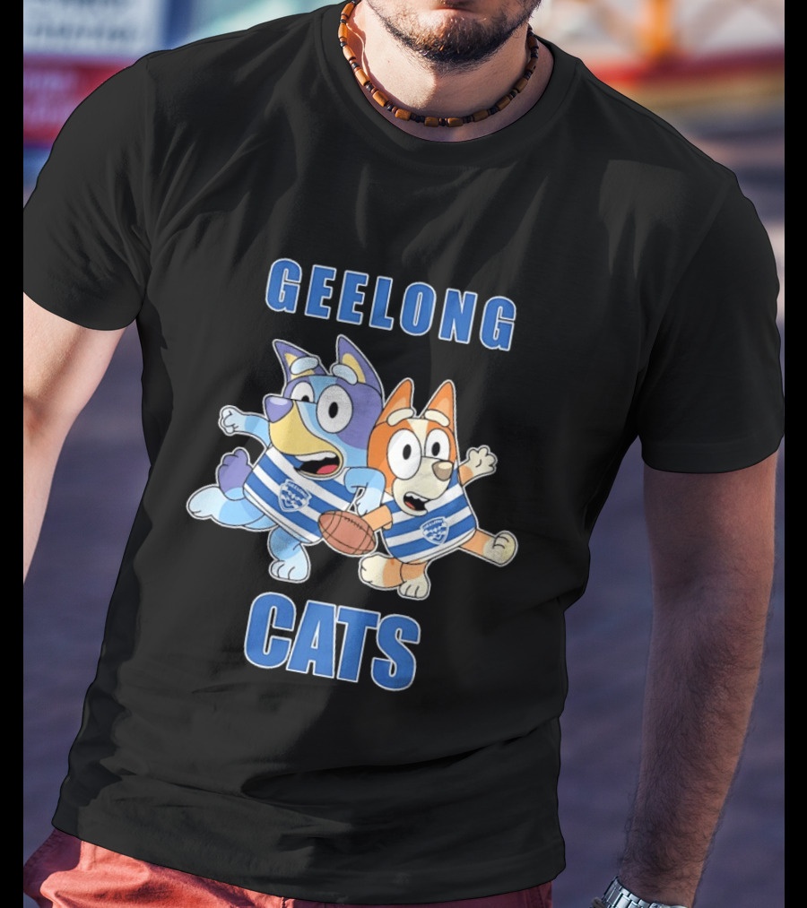Bluey Bingo Geelong Cats Football Fans Rugby Outfits T-Shirt