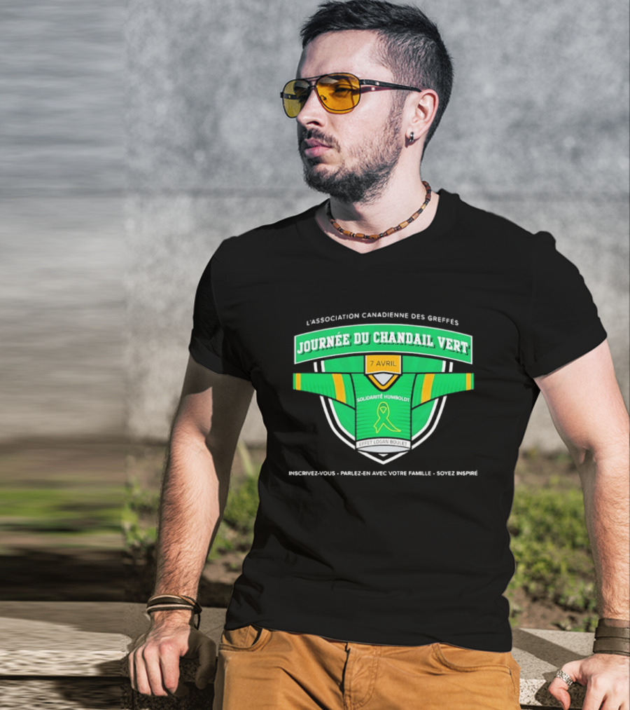 L'association Canadienne Des Greffes Solidarité Humboldt Journée Du Chandail Vert Avril T-Shirt
