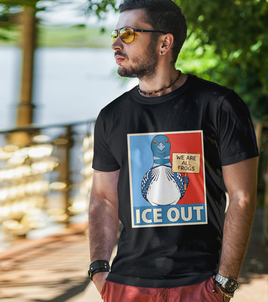 Minnesota State Bird Loon Ice Out We Are All Frogs T-Shirt