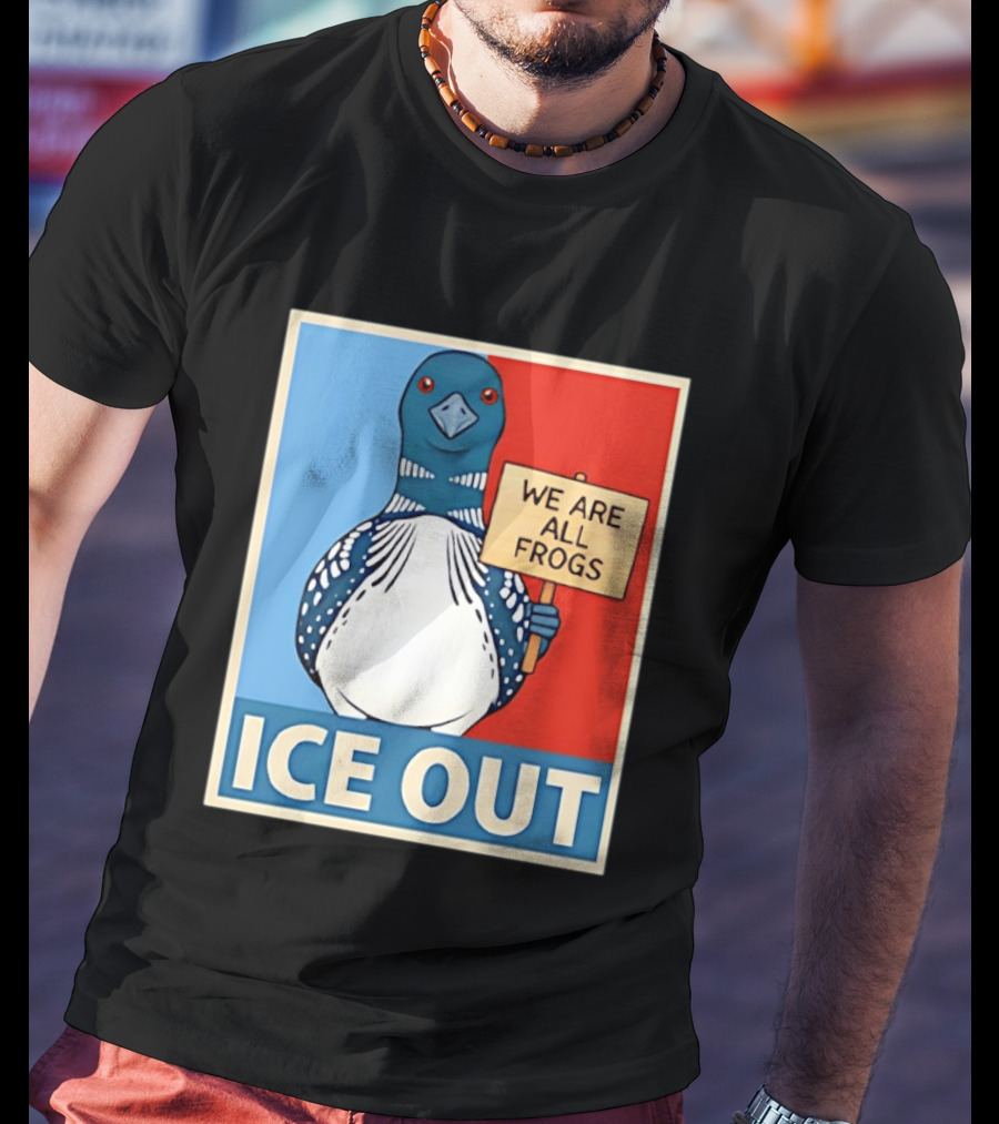 Minnesota State Bird Loon Ice Out We Are All Frogs T-Shirt