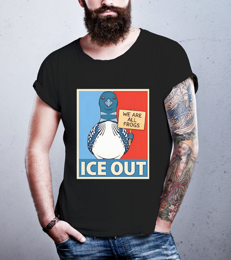 Minnesota State Bird Loon Ice Out We Are All Frogs T-Shirt