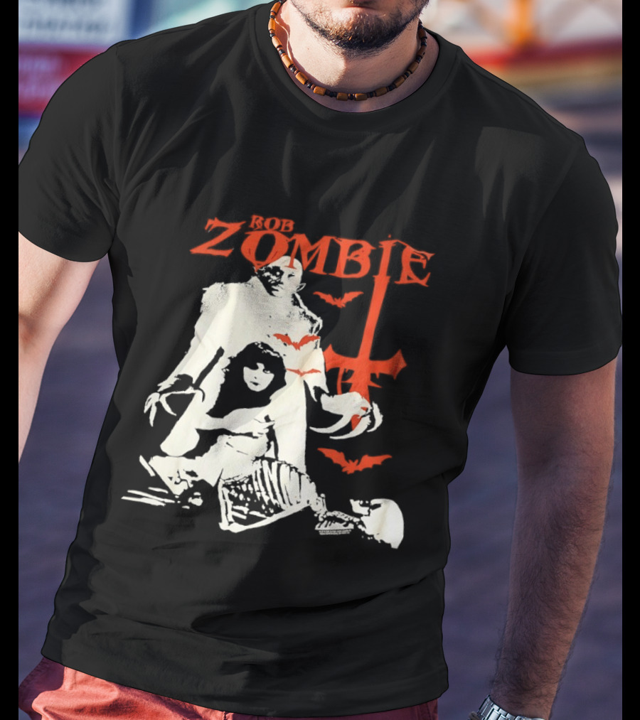 Rob Zombie Horror Red Bats Halloween T-Shirt