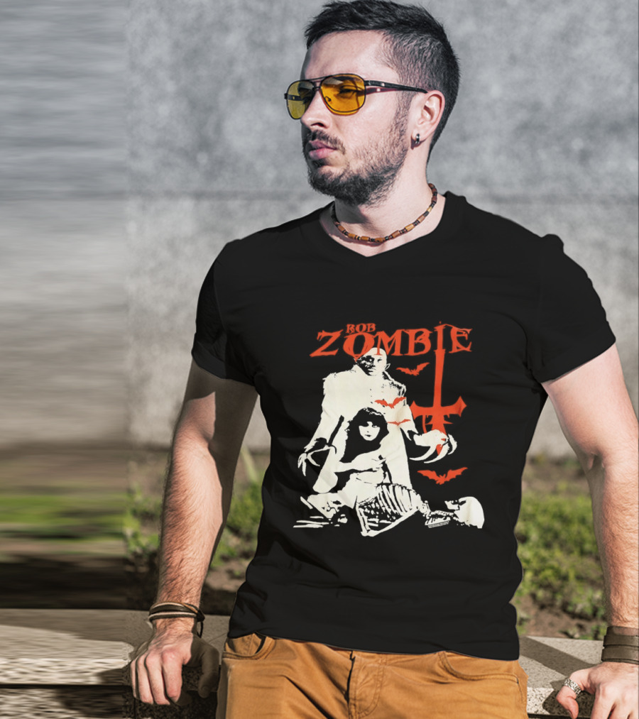Rob Zombie Horror Red Bats Halloween T-Shirt