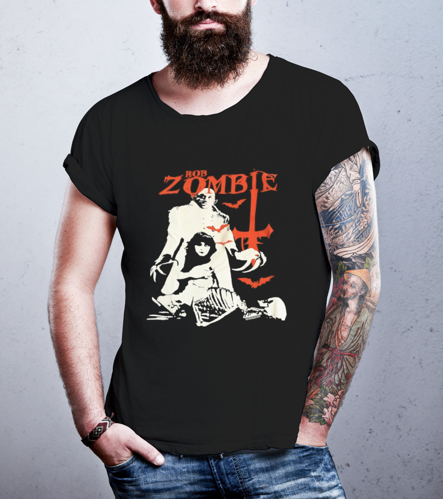 Rob Zombie Horror Red Bats Halloween T-Shirt