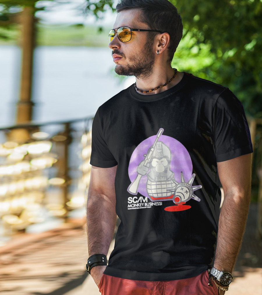Scam Monkey Business Industries 2010 Liberty Statue T-Shirt