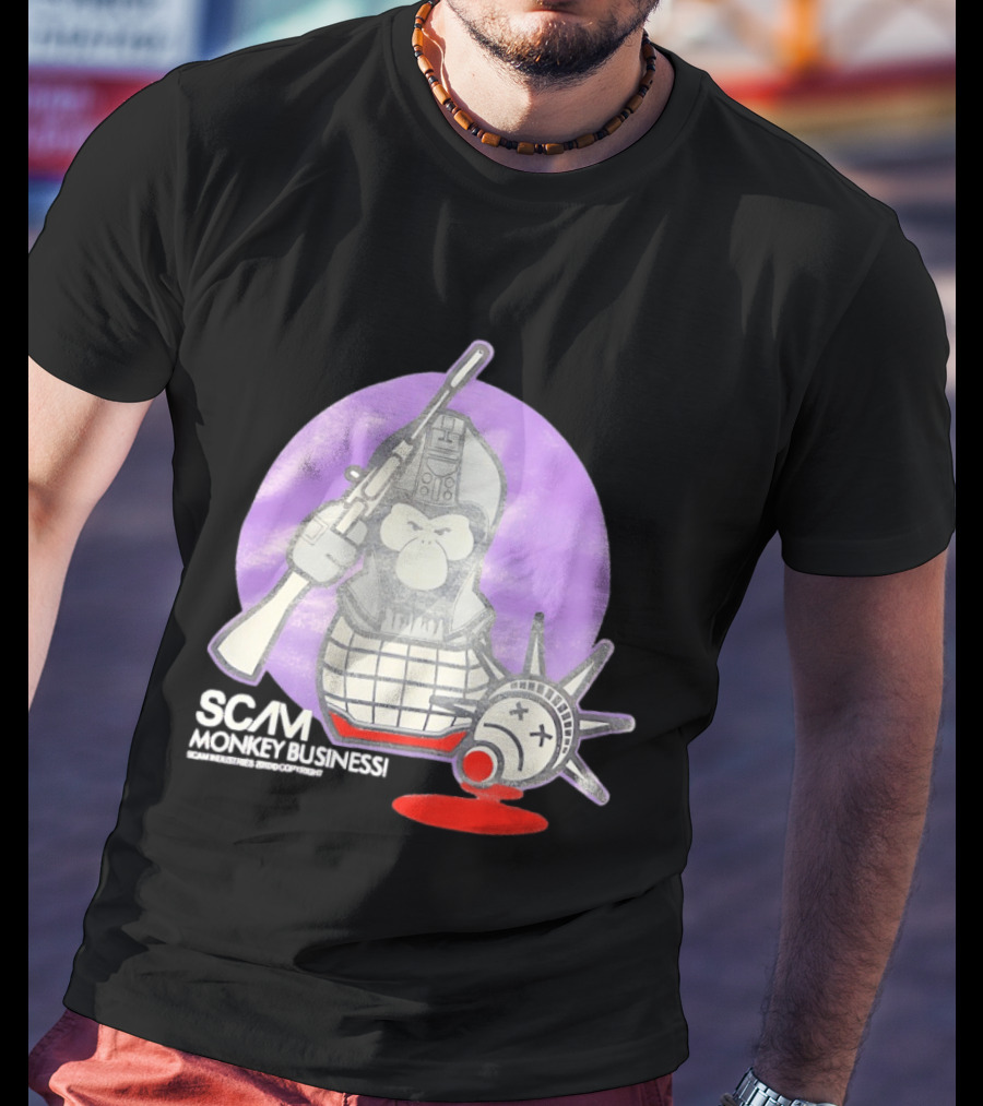 Scam Monkey Business Industries 2010 Liberty Statue T-Shirt