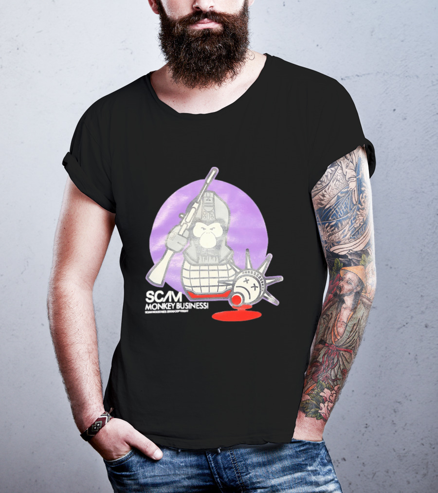 Scam Monkey Business Industries 2010 Liberty Statue T-Shirt