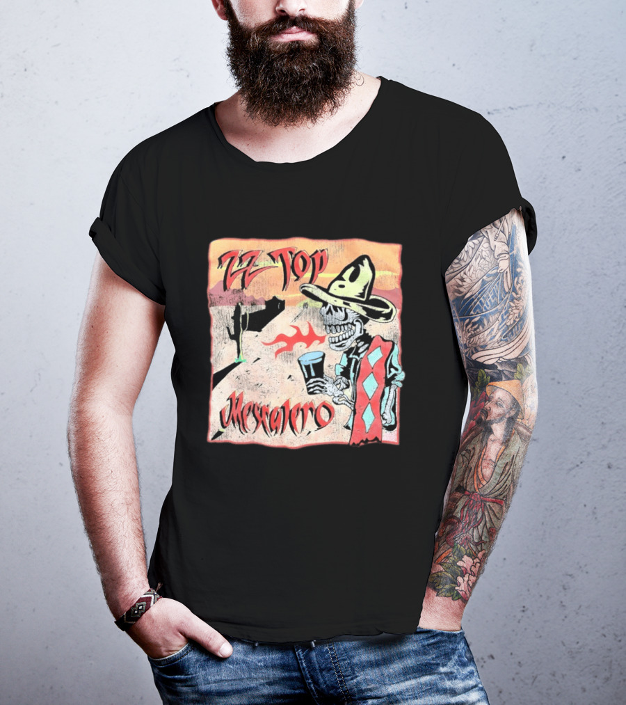 ZZ Top Mescalero Skeleton Desert Scene T-Shirt