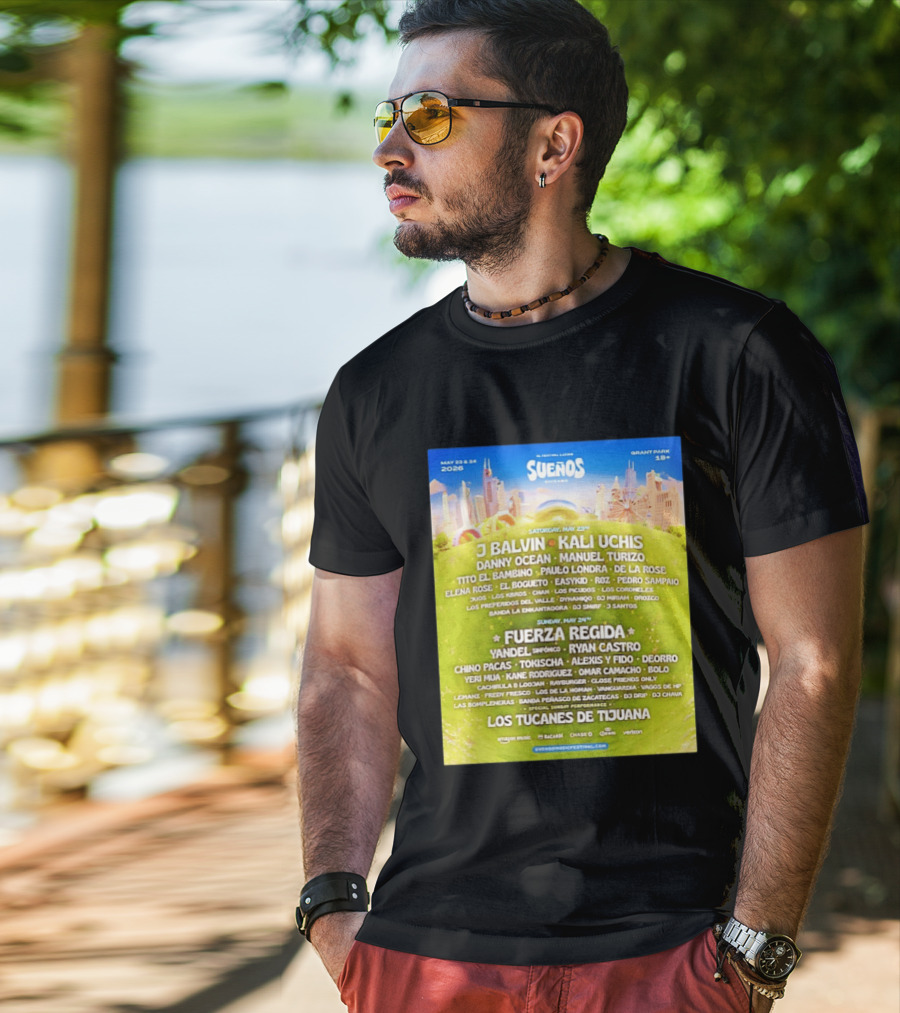 Suenos Chicago 2026 Festival Latino Full Lineup J Balvin Kali Uchis Fuerza Regida Grant Park May 23 24 T-Shirt