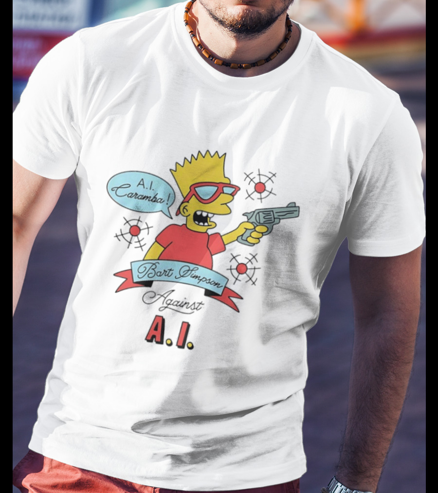 Bart Simpson A.I. Caramba Against A.I. T-Shirt