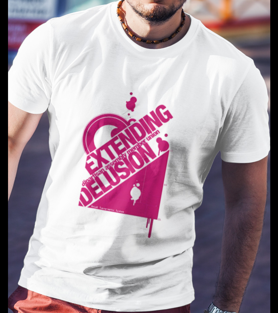 Extending Delusion Bipartisan Assembly Member Union Pink Skater Splatter T-Shirt