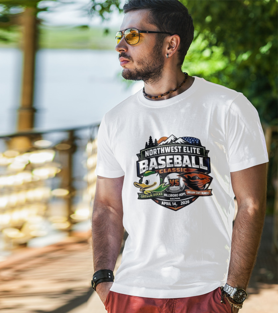 Northwest Elite Baseball Classic Oregon Ducks Vs Oregon State Beavers Hillsboro Hops Ballpark April 14 2026 T-Shirt