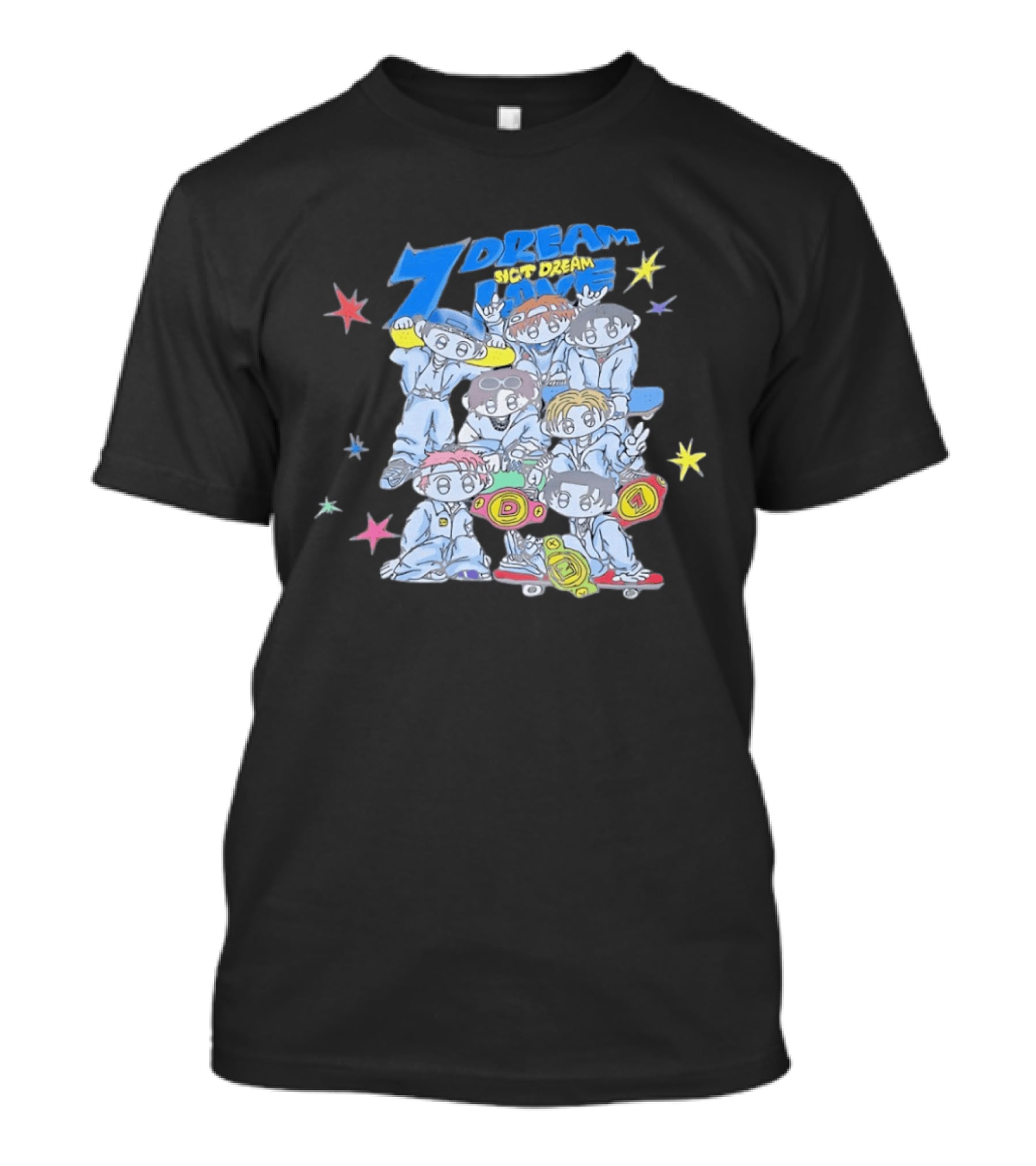 7 Dream NCT Dream Time Riders Ver With Cartoon Characters And Stars T-Shirt
