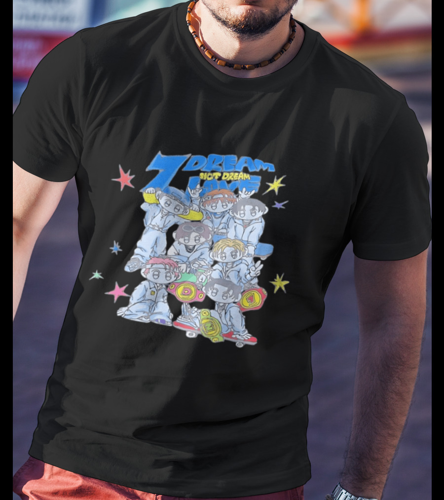 7 Dream NCT Dream Time Riders Ver With Cartoon Characters And Stars T-Shirt