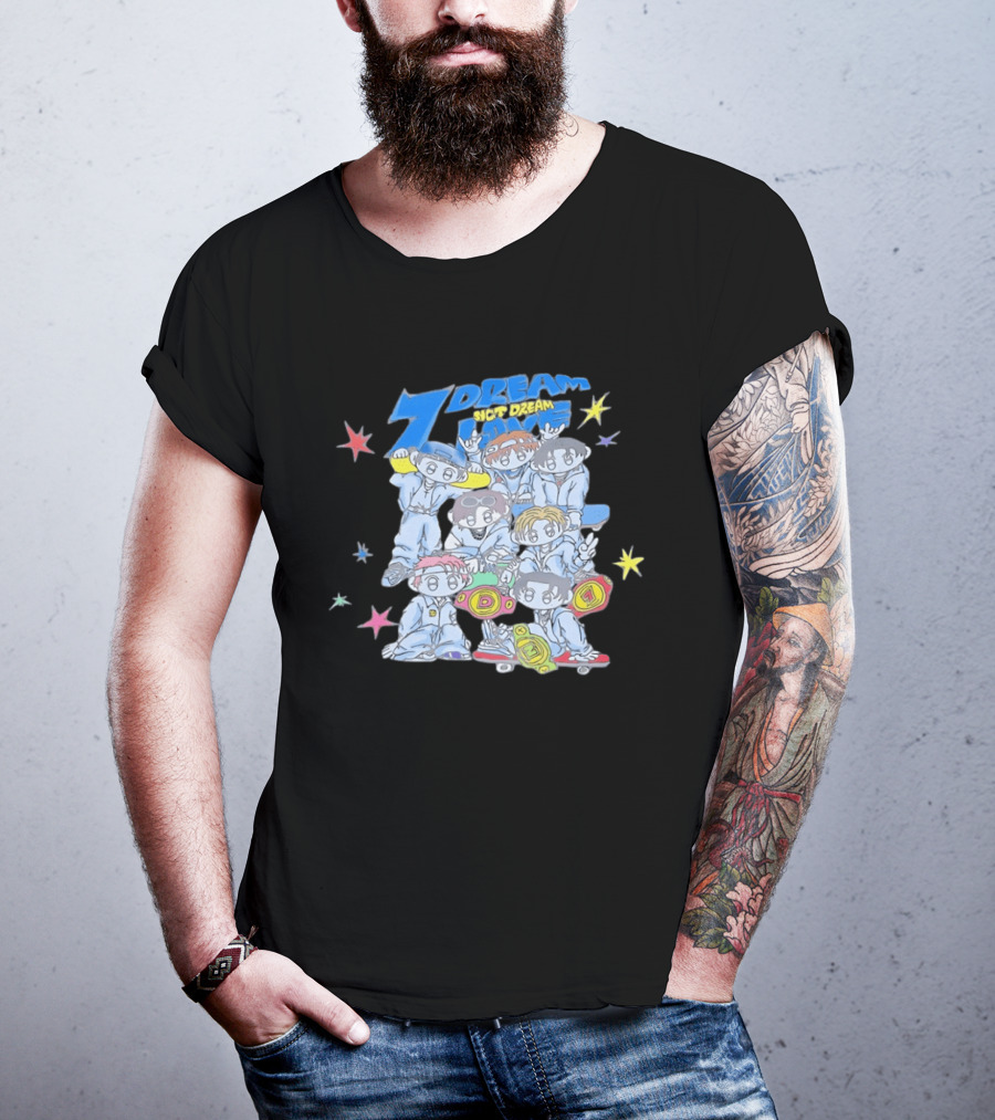 7 Dream NCT Dream Time Riders Ver With Cartoon Characters And Stars T-Shirt