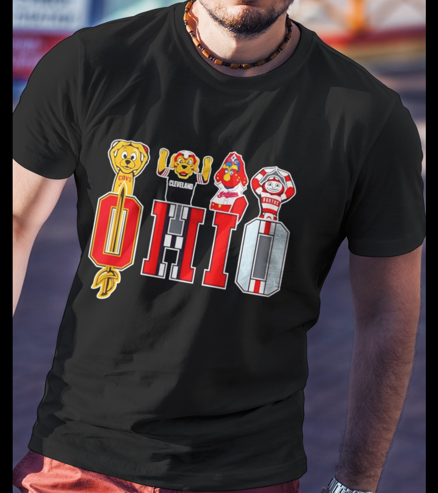 Ohio Sports Teams Cavaliers Browns Buckeyes Cardinals Logos T-Shirt