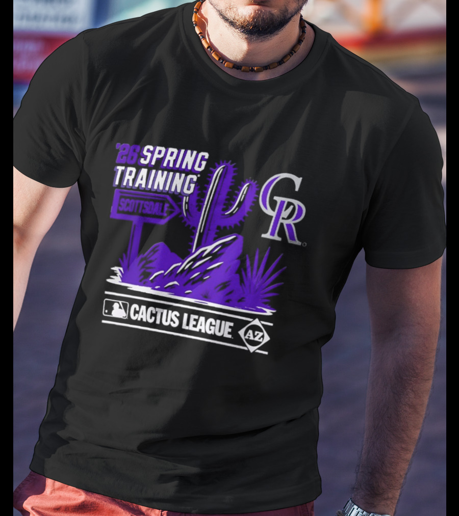 Colorado Rockies CR MLB 2026 Cactus League Spring Training Desert Scene T-Shirt