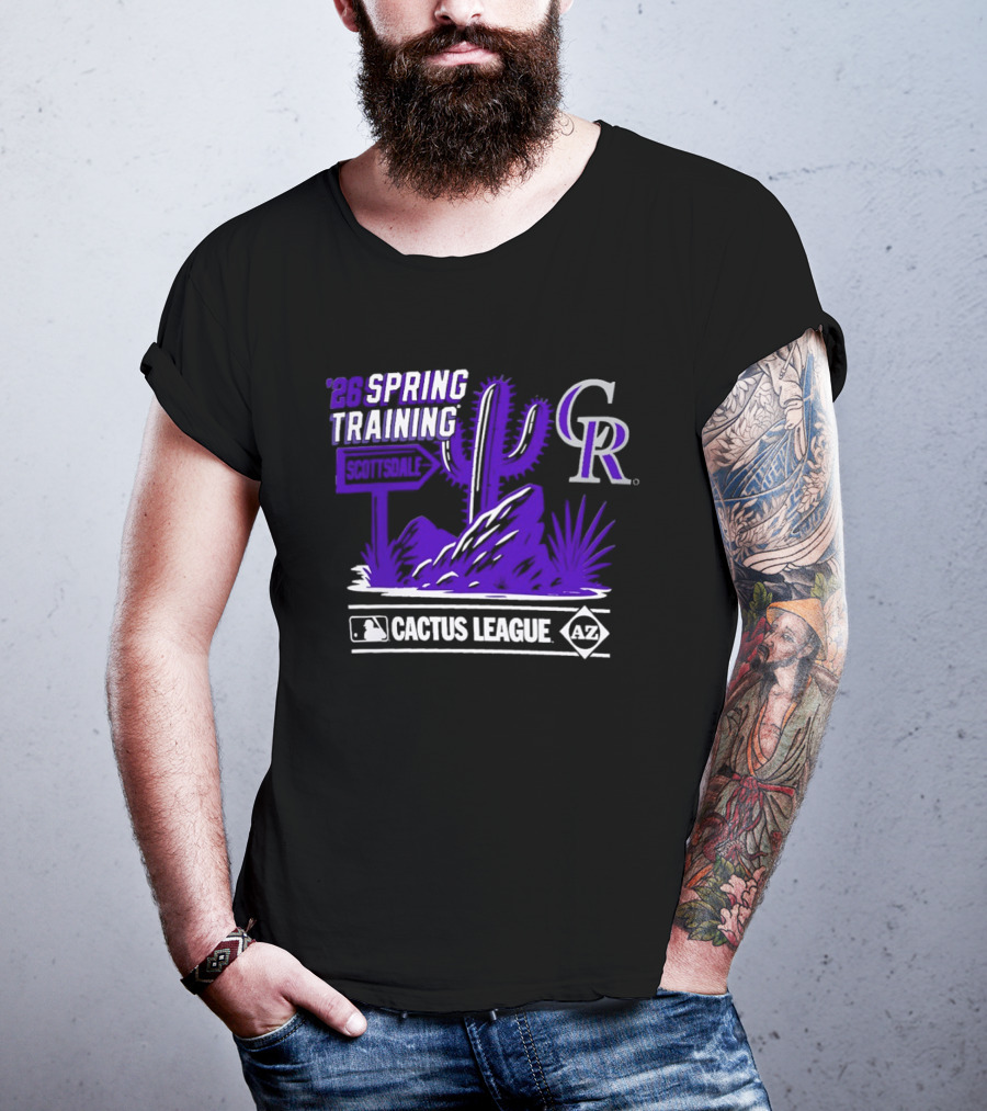 Colorado Rockies CR MLB 2026 Cactus League Spring Training Desert Scene T-Shirt