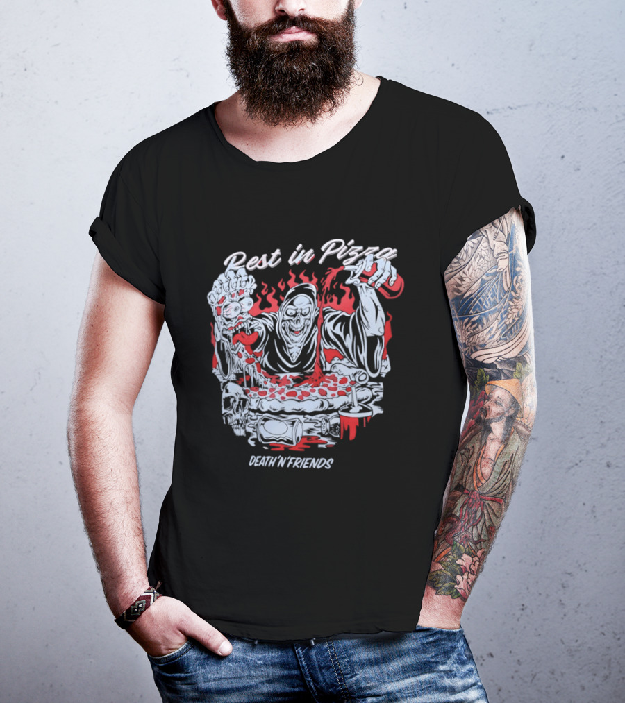 Rest In Pizza Death N Friends Pizza Party Fun T-Shirt