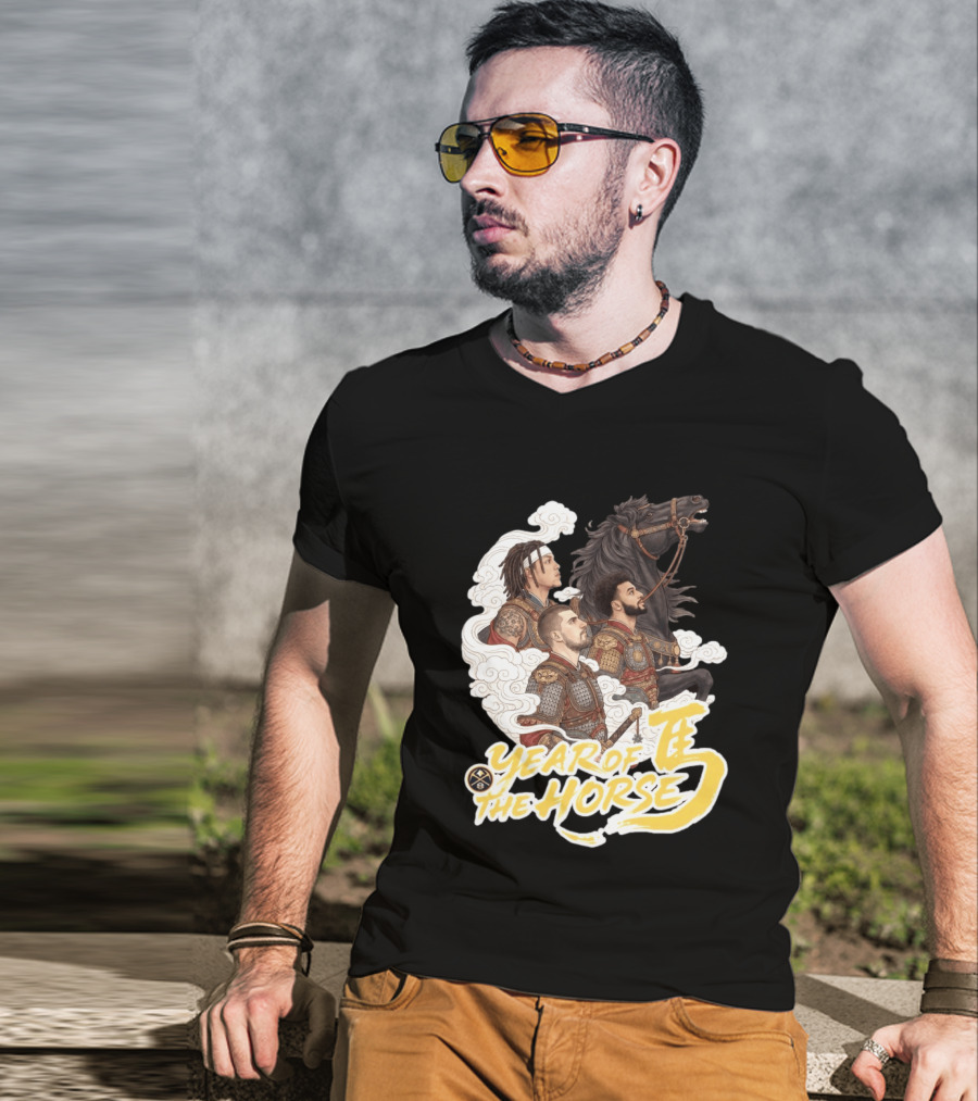 Denver Nuggets Year Of The Horse Warriors In Battle Armor T-Shirt
