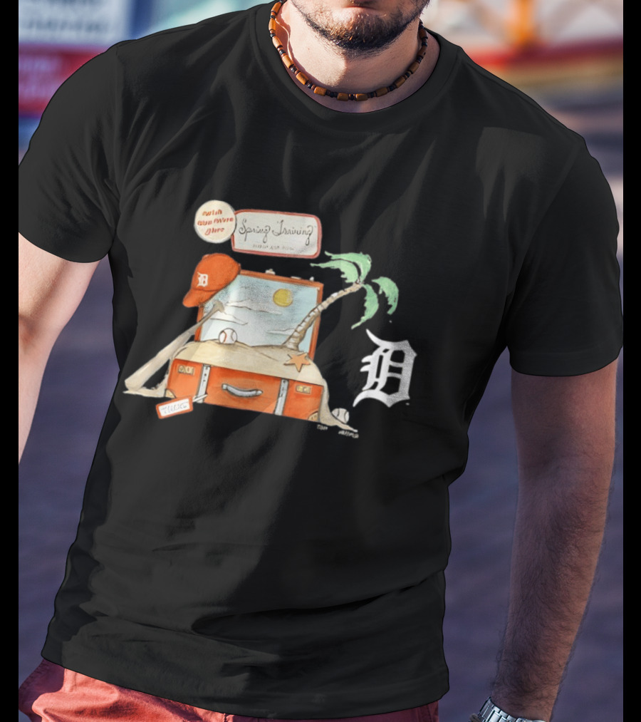 Detroit Tigers Tiny Turnip 2026 Spring Training Palm Tree Baseball Vintage Suitcase T-Shirt