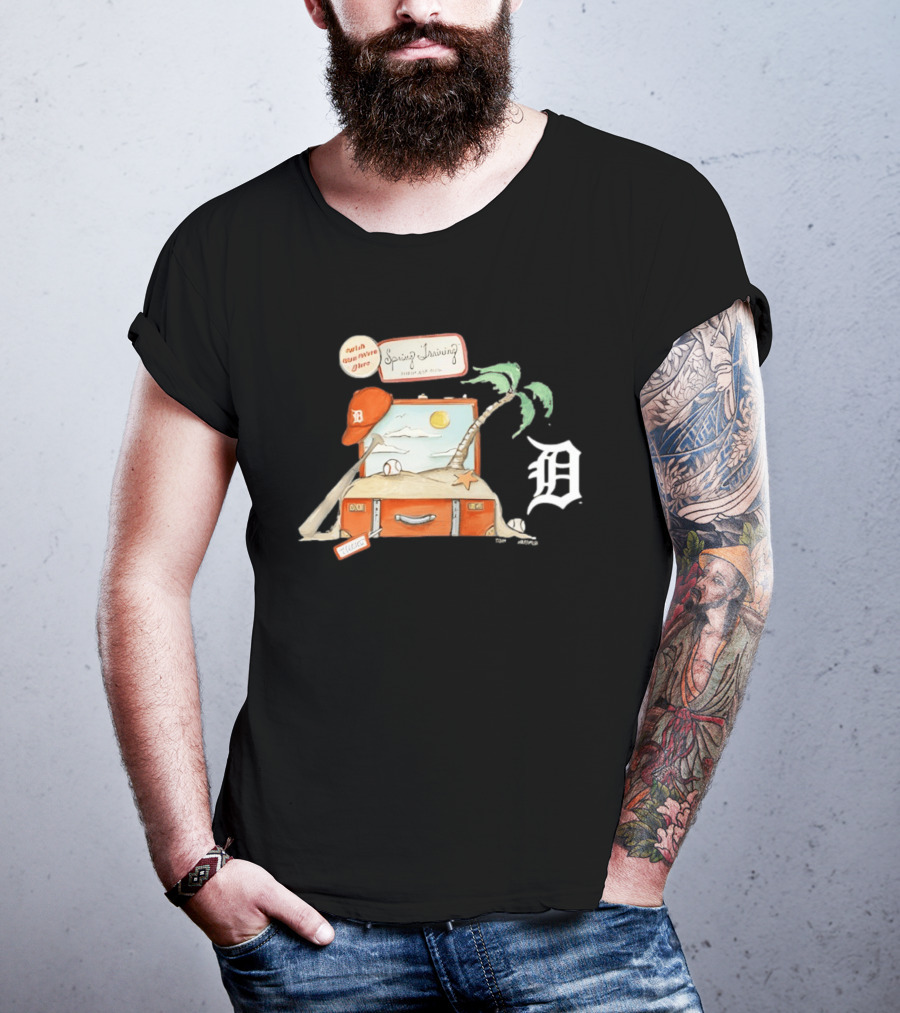 Detroit Tigers Tiny Turnip 2026 Spring Training Palm Tree Baseball Vintage Suitcase T-Shirt