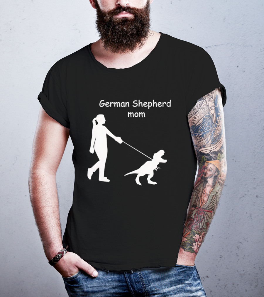 German Shepherd Mom Dinosaur Walking T-Shirt