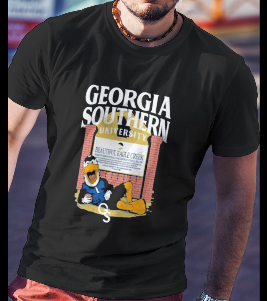 Georgia Southern University Beautiful Eagle Creek Mascot Relaxing Brick Sign T-Shirt