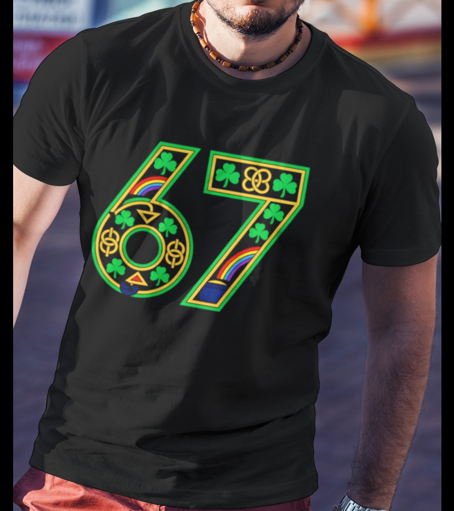 Celtic 67 Shamrock Irish Clover St Patrick's Day Rainbow T-Shirt