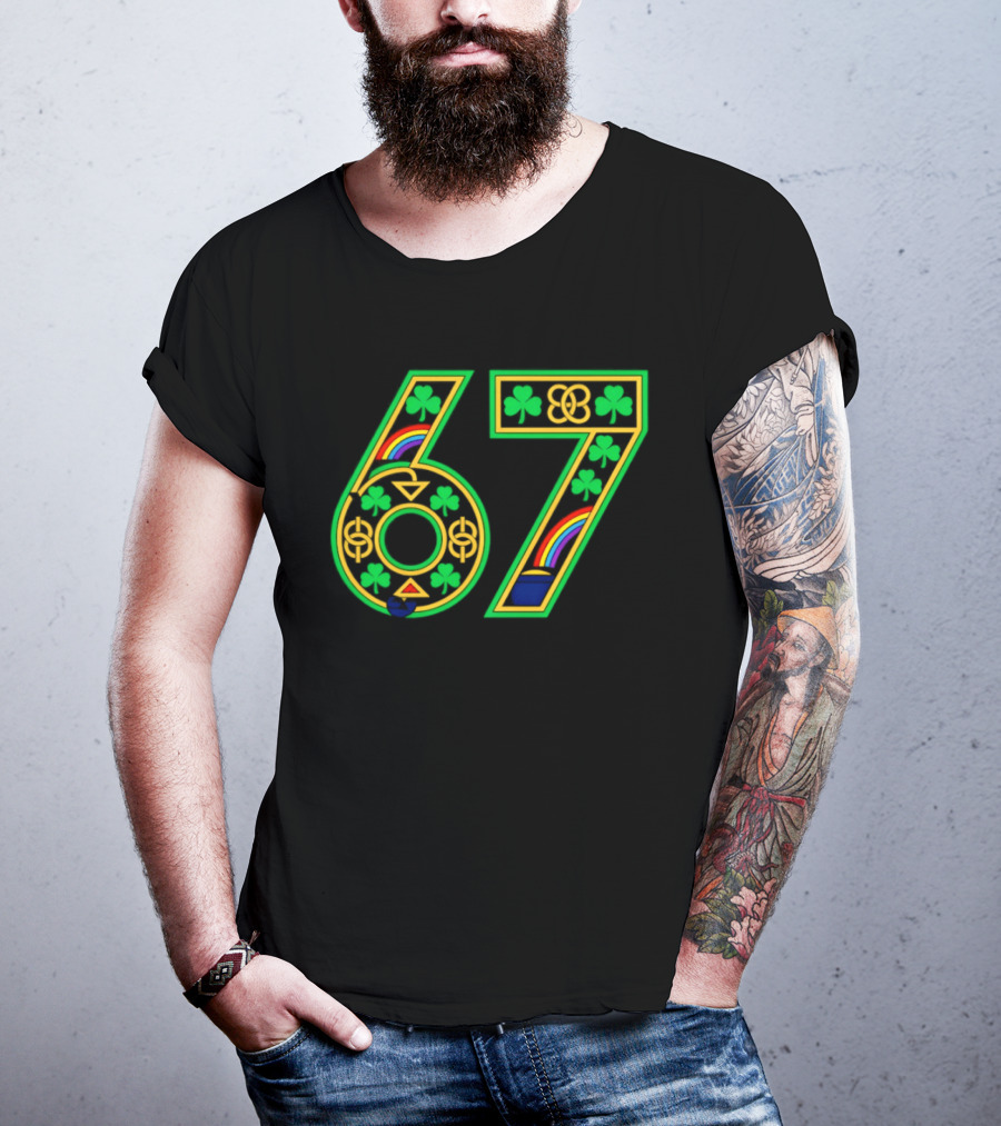Celtic 67 Shamrock Irish Clover St Patrick's Day Rainbow T-Shirt