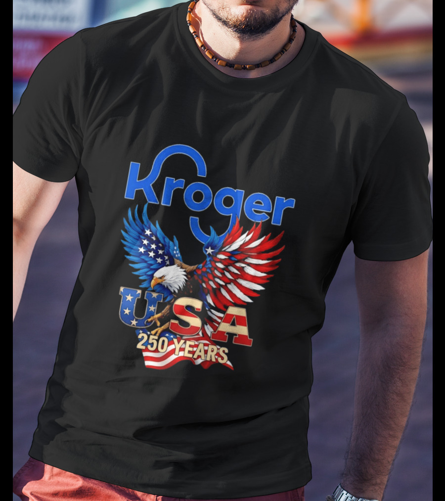 Kroger Eagle USA 250 Years American Flag T-Shirt