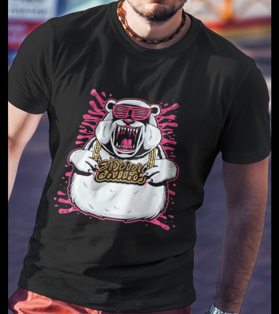 Electric Callboy Band Polar Bear Bling Sunglasses And Gold Chain T-Shirt