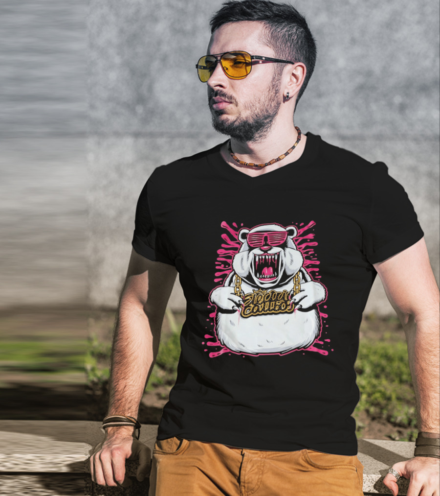 Electric Callboy Band Polar Bear Bling Sunglasses And Gold Chain T-Shirt