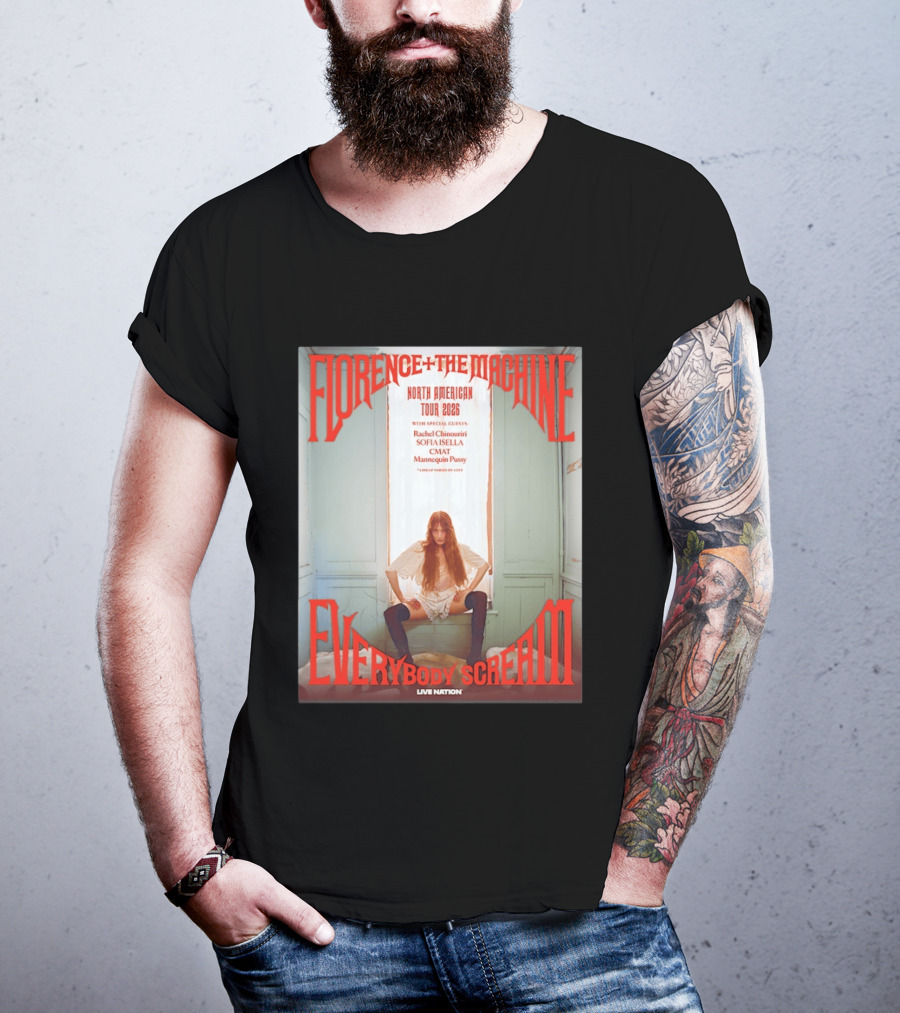 Florence Welch And The Machine North American Tour 2026 Everybody Scream Live Nation Special Guests T-Shirt