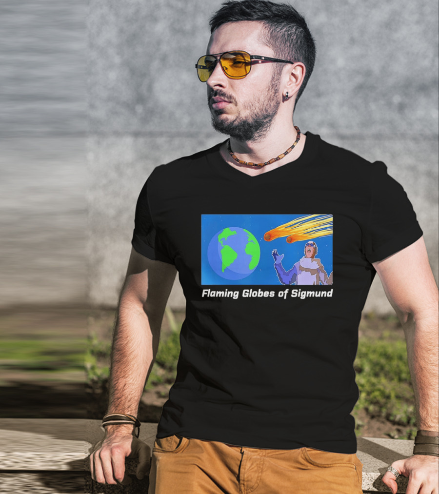 ALF Show Flaming Globes Of Sigmund Meteor Earth Comic Scene T-Shirt