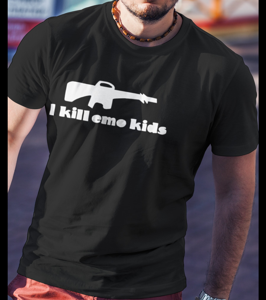 I Kill Emo Kids Gun T-Shirt