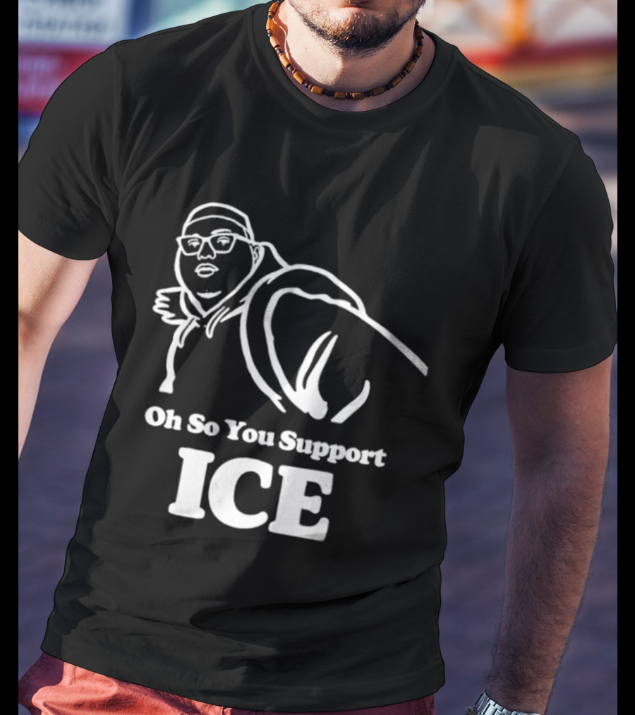Illinois Punching Nazis Kid Oh So You Support ICE Bold Stencil T-Shirt