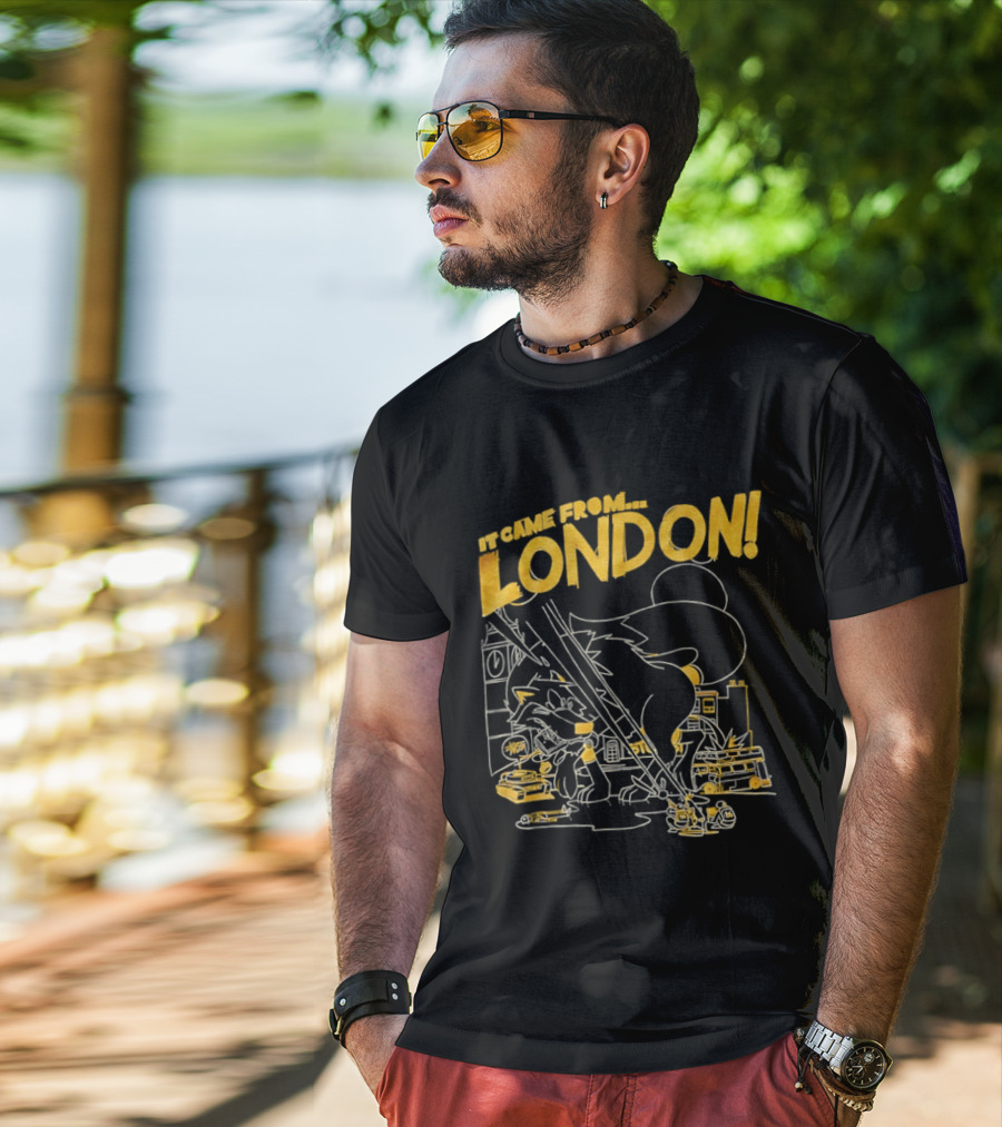 It Came From London Monster Scene With Big Ben T-Shirt
