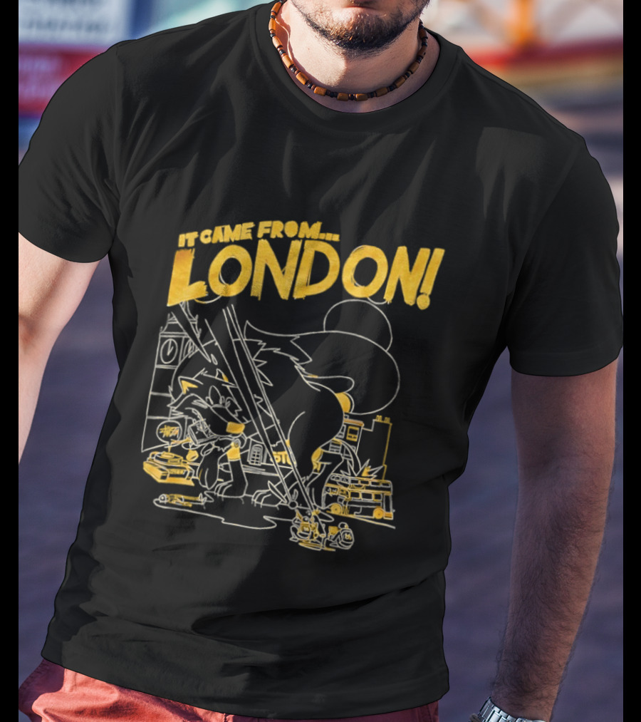 It Came From London Monster Scene With Big Ben T-Shirt