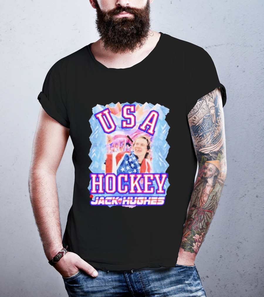 Jack Hughes USA Hockey Celebration 2026 T-Shirt