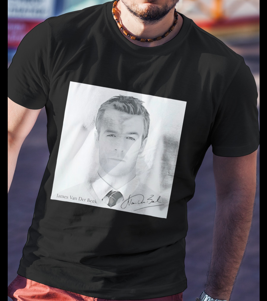 James Van Der Beek Autographed Memorial Photo T-Shirt