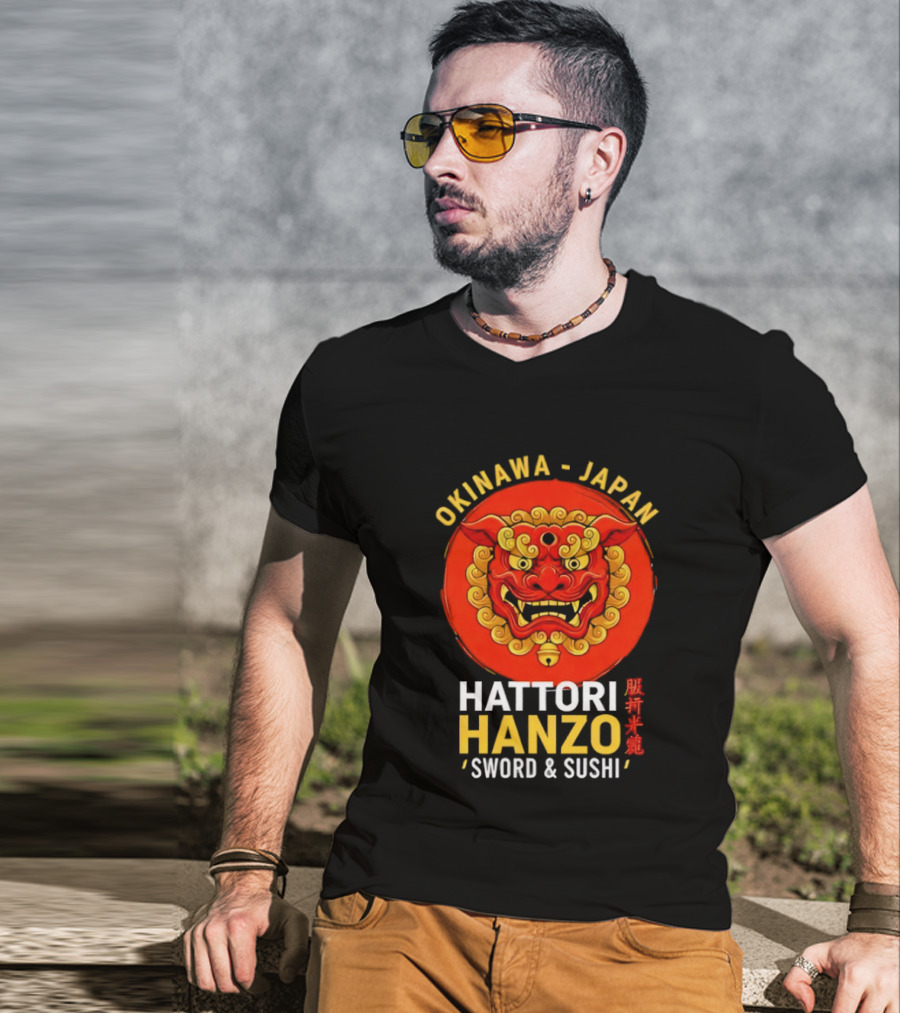 Okinawa Japan Hattori Hanzo Sword And Sushi T-Shirt