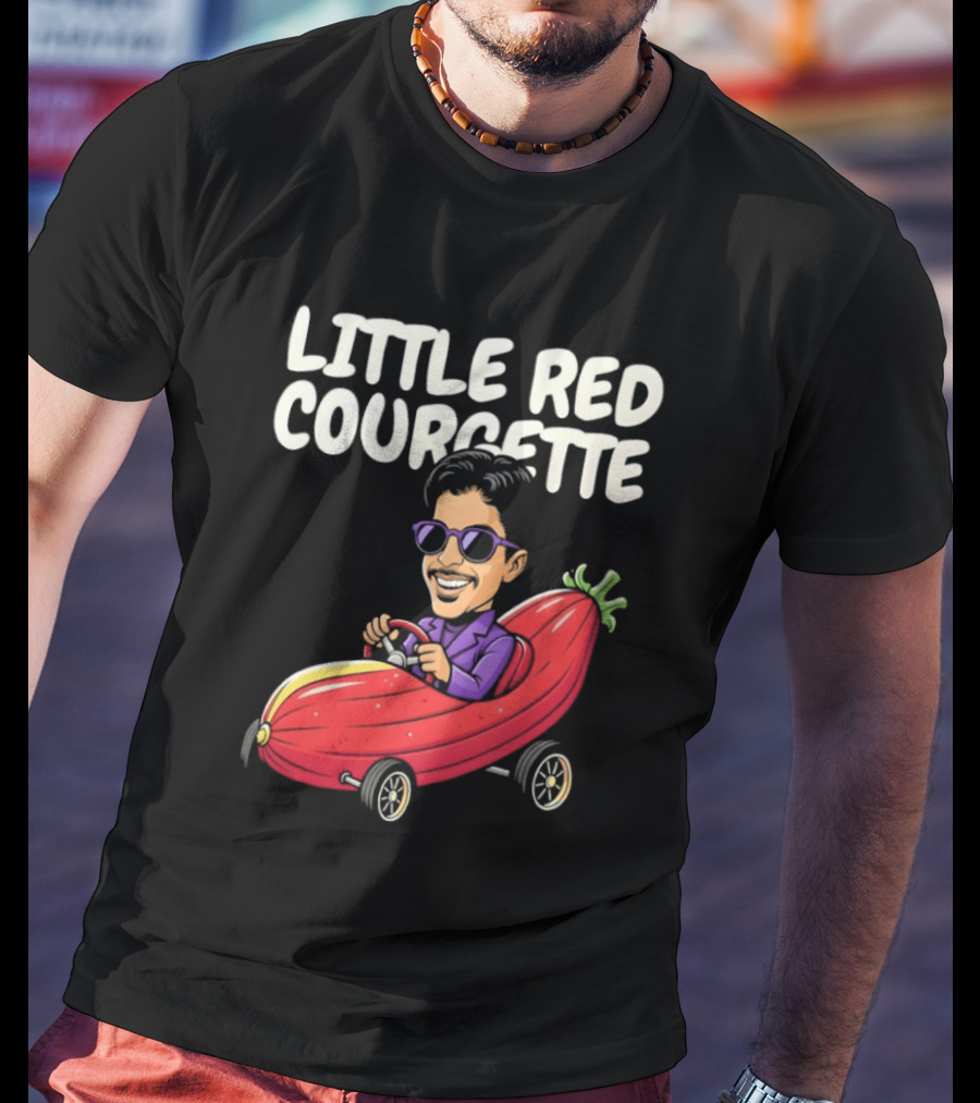 Little Red Courgette Prince Cartoon Funny Car Driving T-Shirt