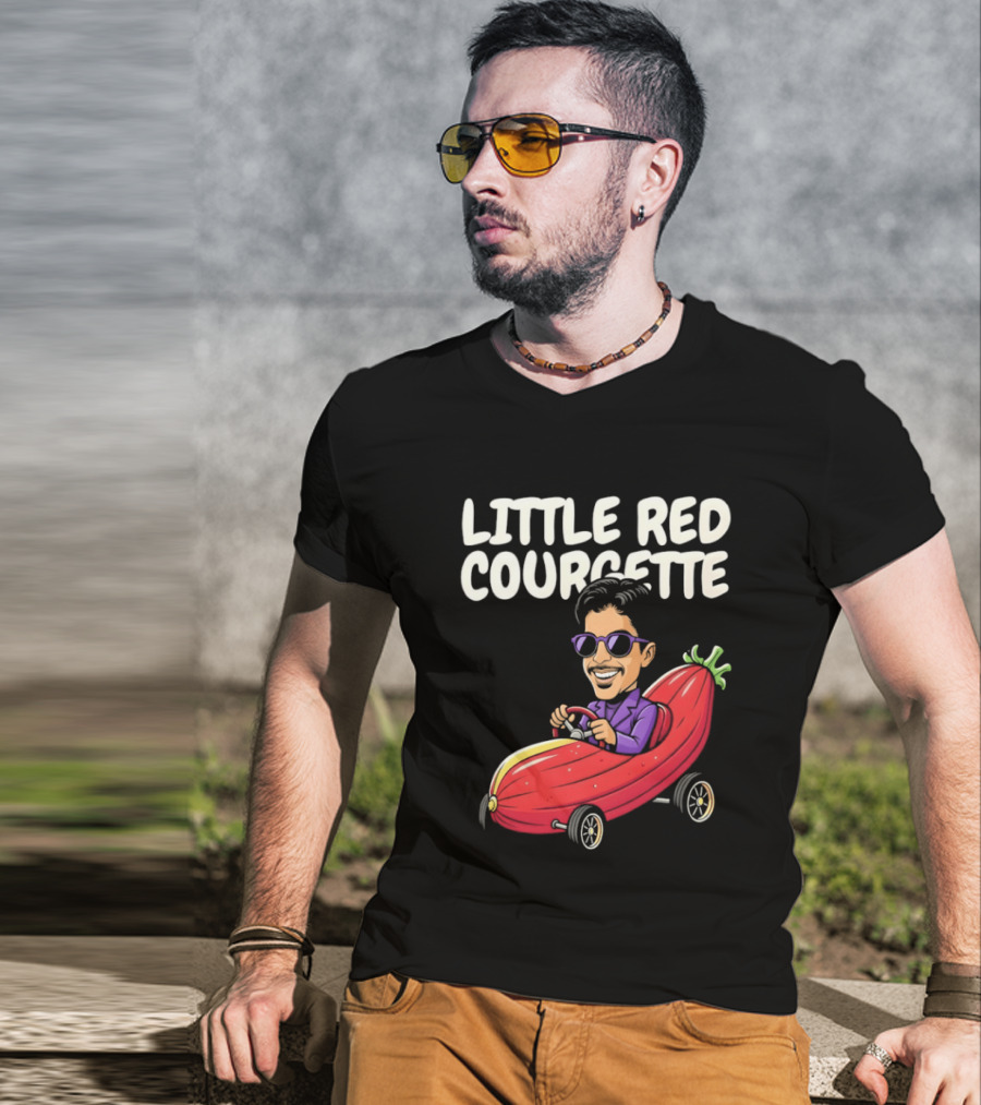 Little Red Courgette Prince Cartoon Funny Car Driving T-Shirt