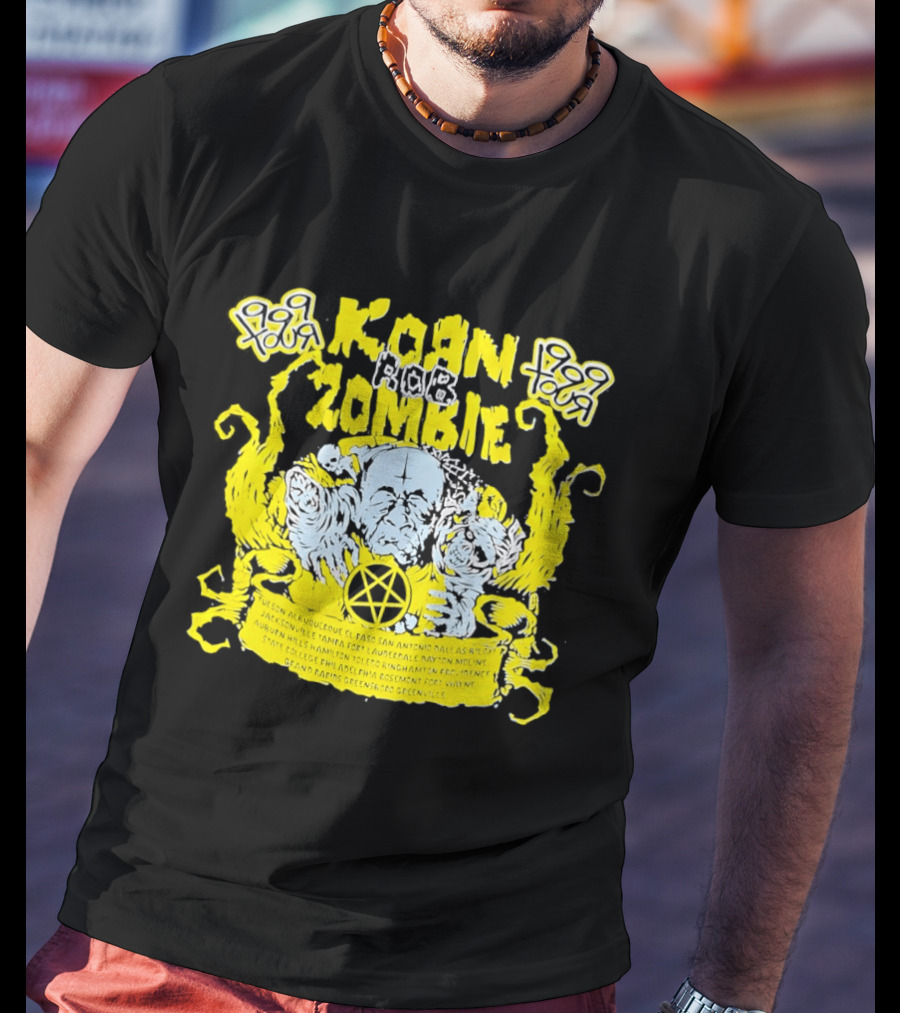 Korn Rob Zombie Tour 1999 Skull And Star Pentagram T-Shirt