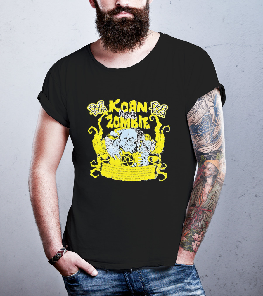 Korn Rob Zombie Tour 1999 Skull And Star Pentagram T-Shirt