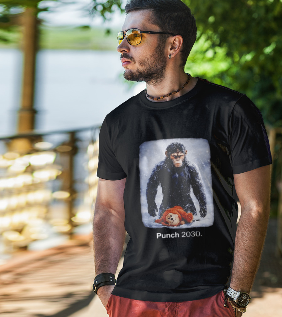 Punch 2030 Ape With Toy Snow Scene T-Shirt