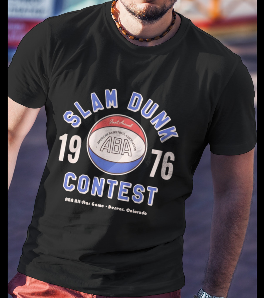 First Annual ABA Slam Dunk Contest 1976 All Star Game Denver Colorado T-Shirt